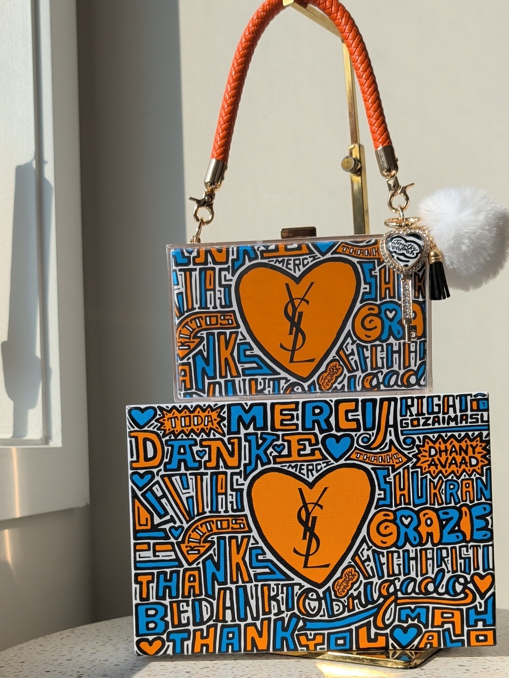 Upcycled YSL X Timothy Goodman Graphic Art Box Clutch Gift Set